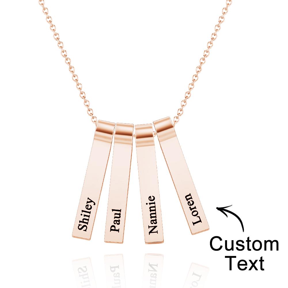 Any Name - Personalized Family Engraved Vertical 1-5 Names Necklace
