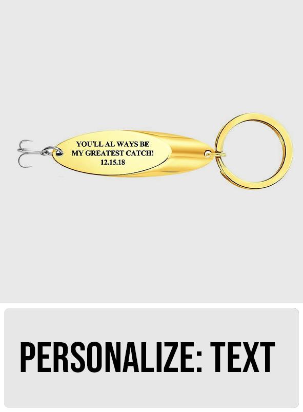 Custom Text Fish Hook Fish Hook Keychain - Fishing gift for boyfriend, girlfriend, wife, husband - Personalized Keychain