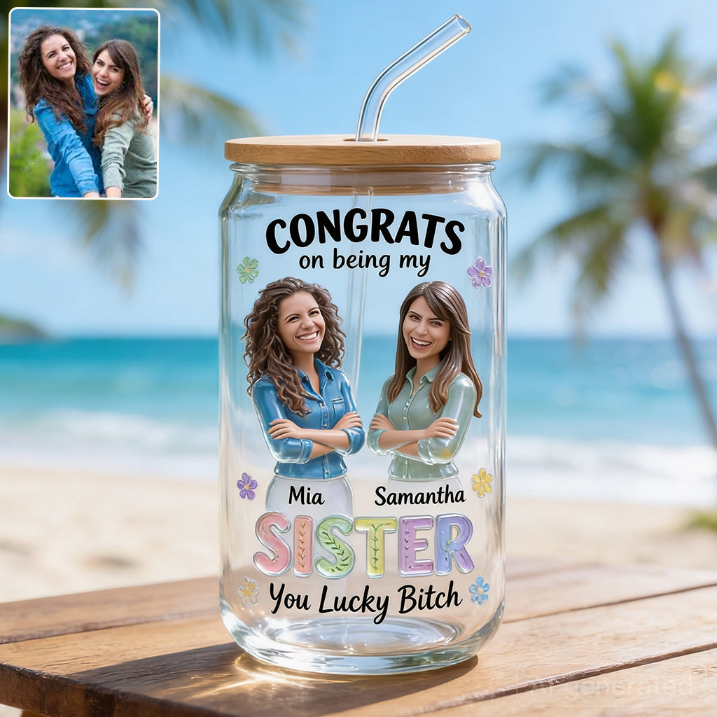 Besties Forever - Personalized Bestie Can Glass