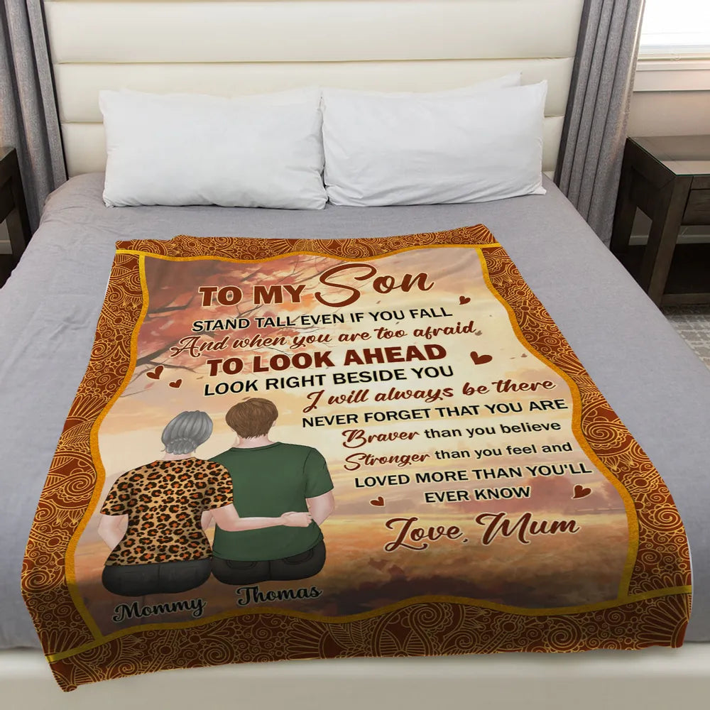 To My Grandson Personalized Fleece Blanket, Heartwarming Grandma Message, Cozy Decor Throw, Thoughtful Gift