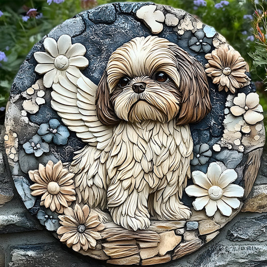 Forever In Our Heart - Personalized Dog Round Shaped Stone