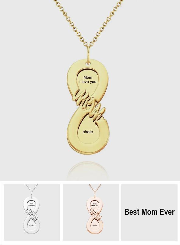 Mom Infinity - Personalized Mother Engraved Infinity Necklace