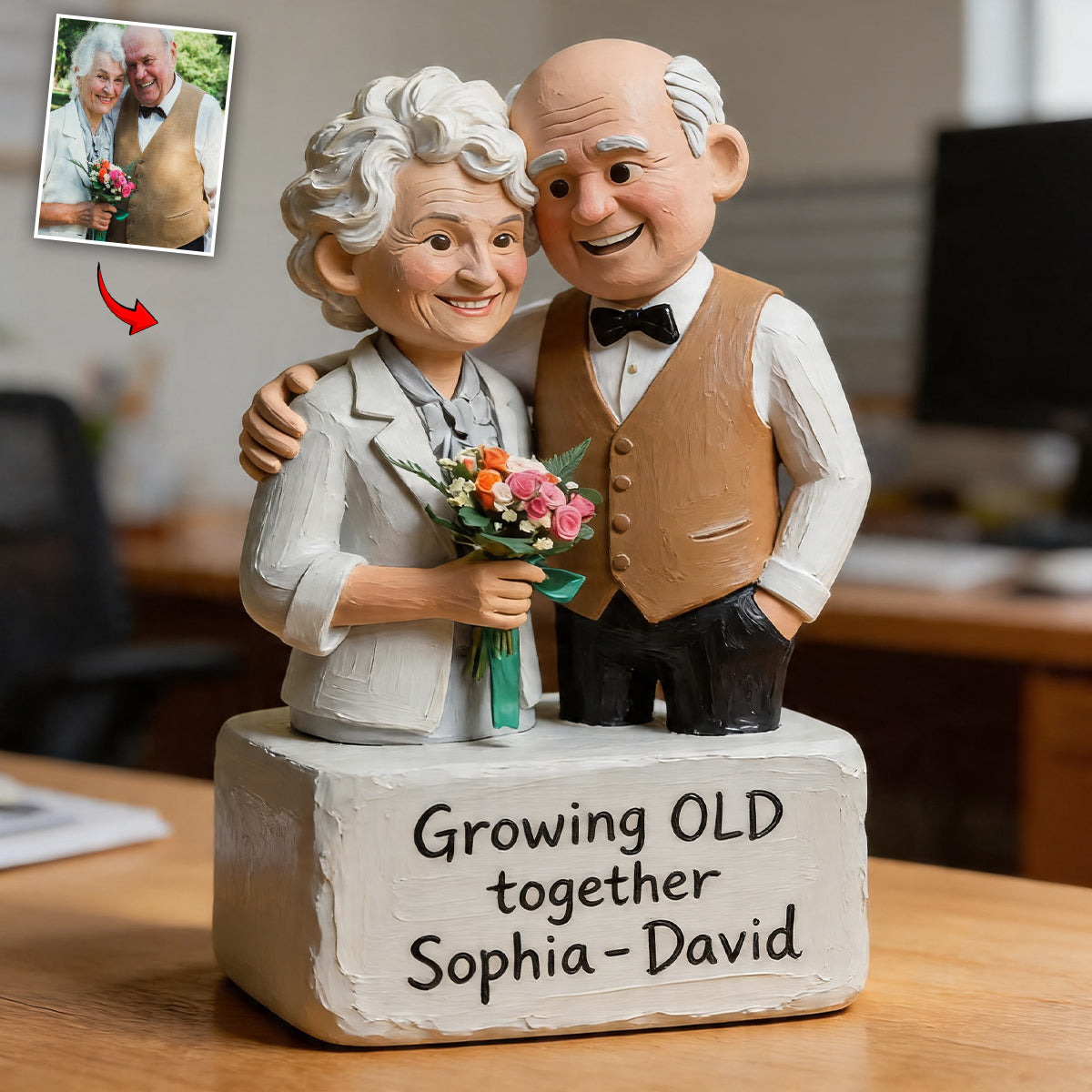 I Love You - Personalized Couple Custom Shaped Wood Plaque