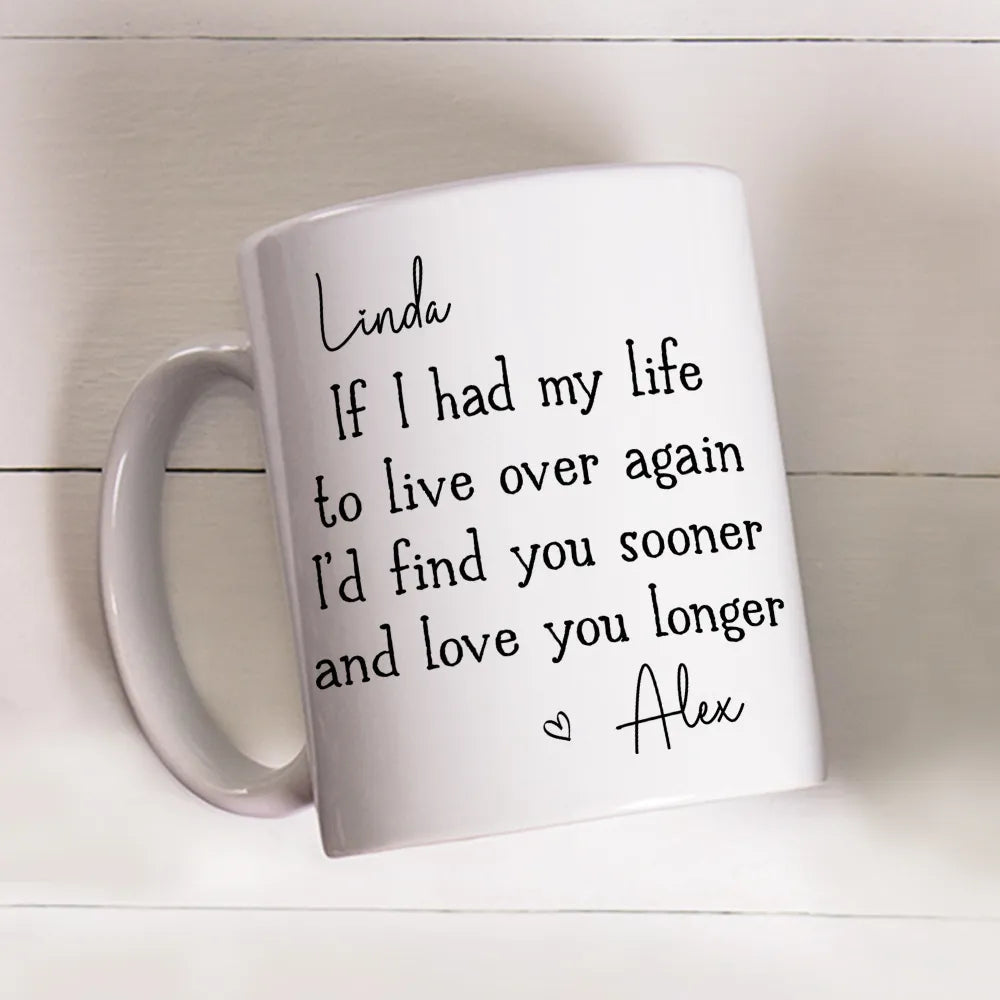 Custom Love You Longer Coffee Mug, Personalized White Ceramic Mug for Partner, Sweet Daily Reminder & Thoughtful Romantic Gift
