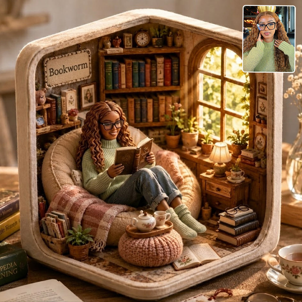Just One More Chaper, Bookworm Gift - Personalized Book Custom Shaped Acrylic Plaque