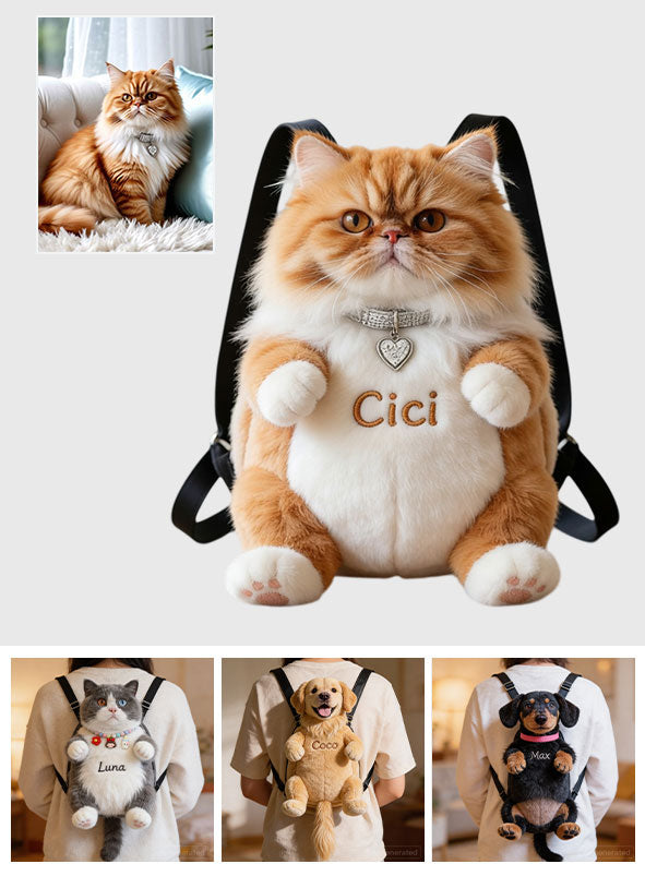 Always By My Side Plush Backpack - Personalized Dog Plush Backpack
