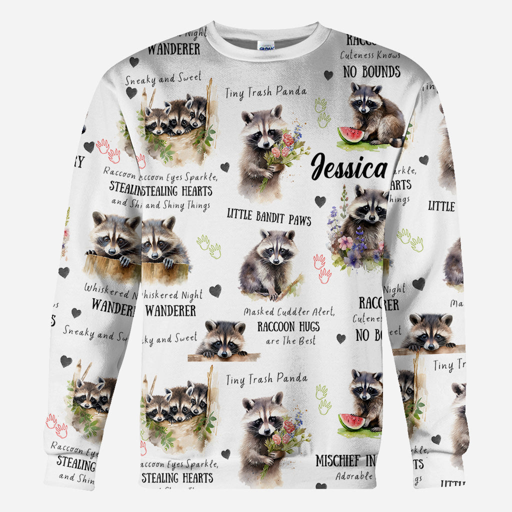 Little Pandit Paws - Personalized Raccoon All Over Shirt