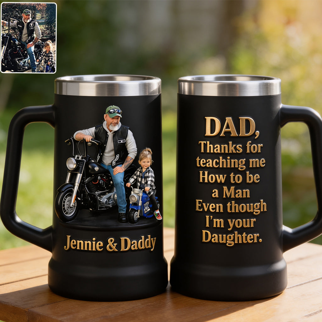 How To Be A Man - Personalized Father Beer Stein