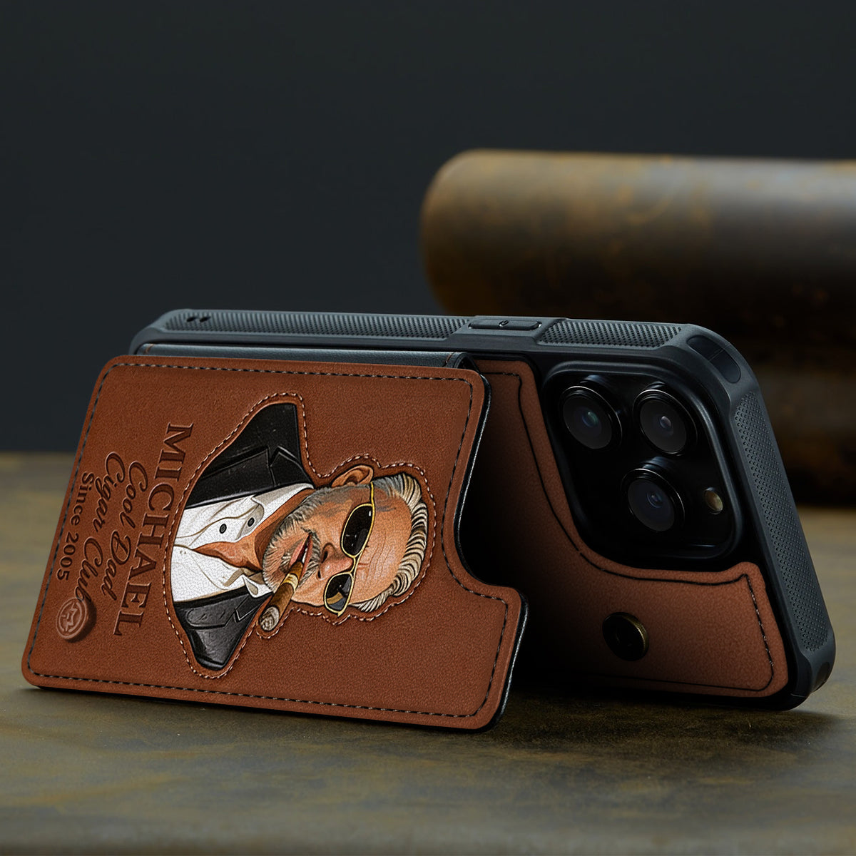 Dad Loves Cigars - Personalized Father Fully Printed Wallet Phone Case