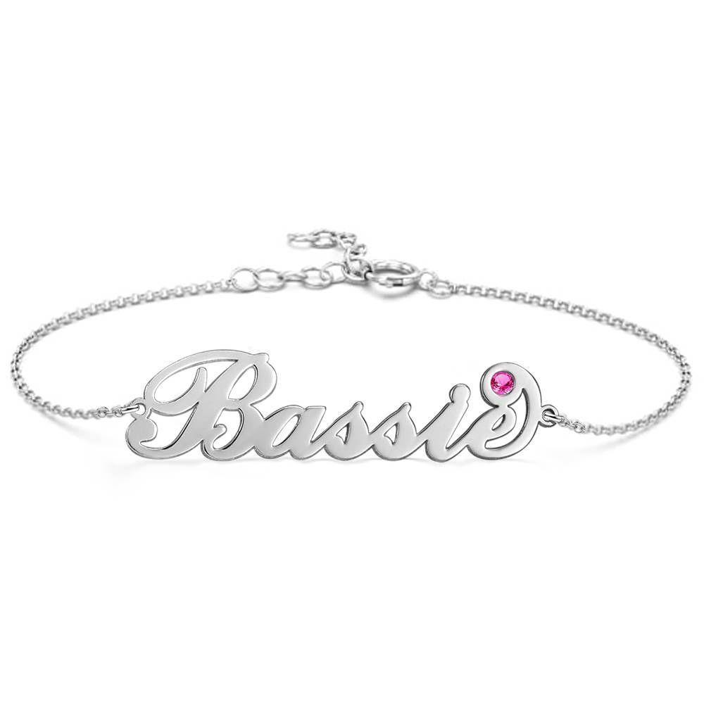 Any Name - Personalized Name Bracelet with Custom Birthstone