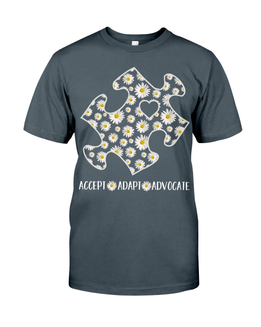 Accept Adapt Advocate - Autism Awareness T-shirt and Hoodie 0520