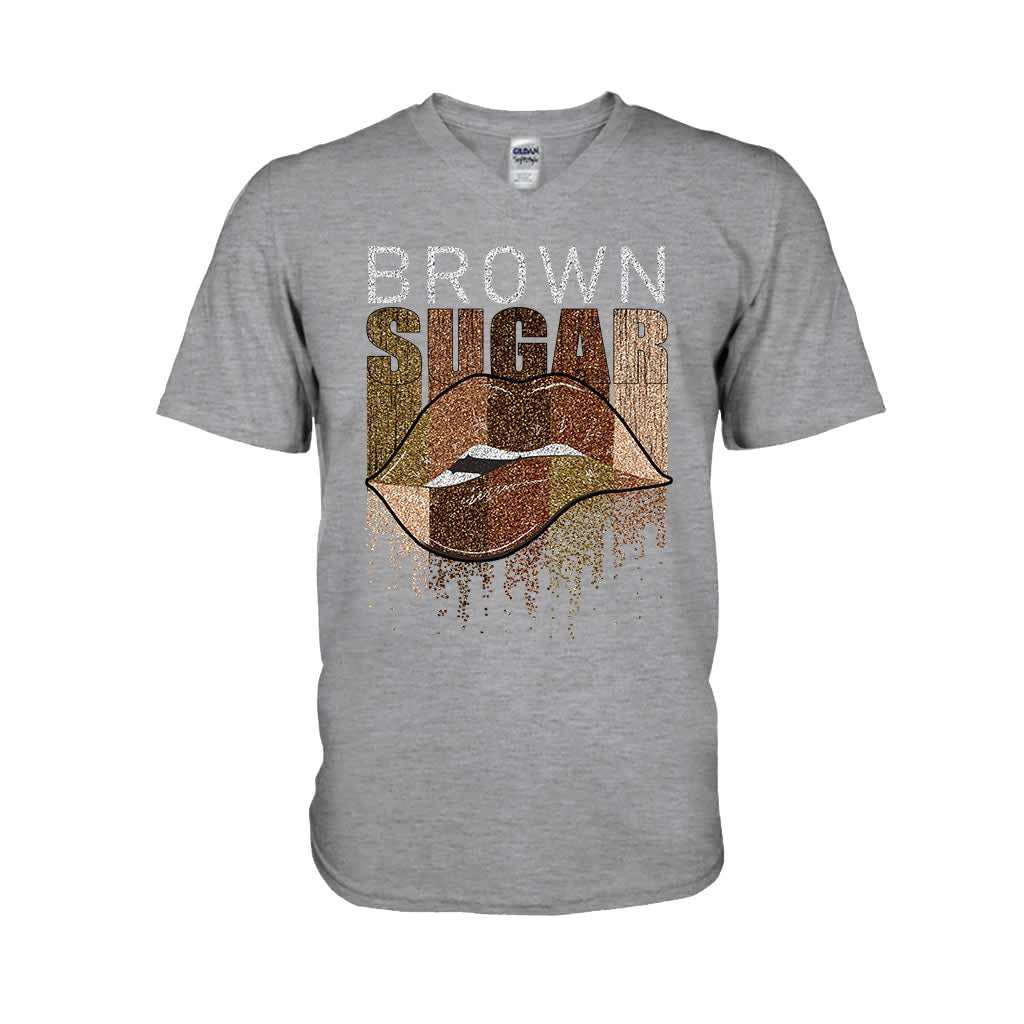 Brown Sugar - African American T-shirt and Hoodie With Faux Glitter Print 1121