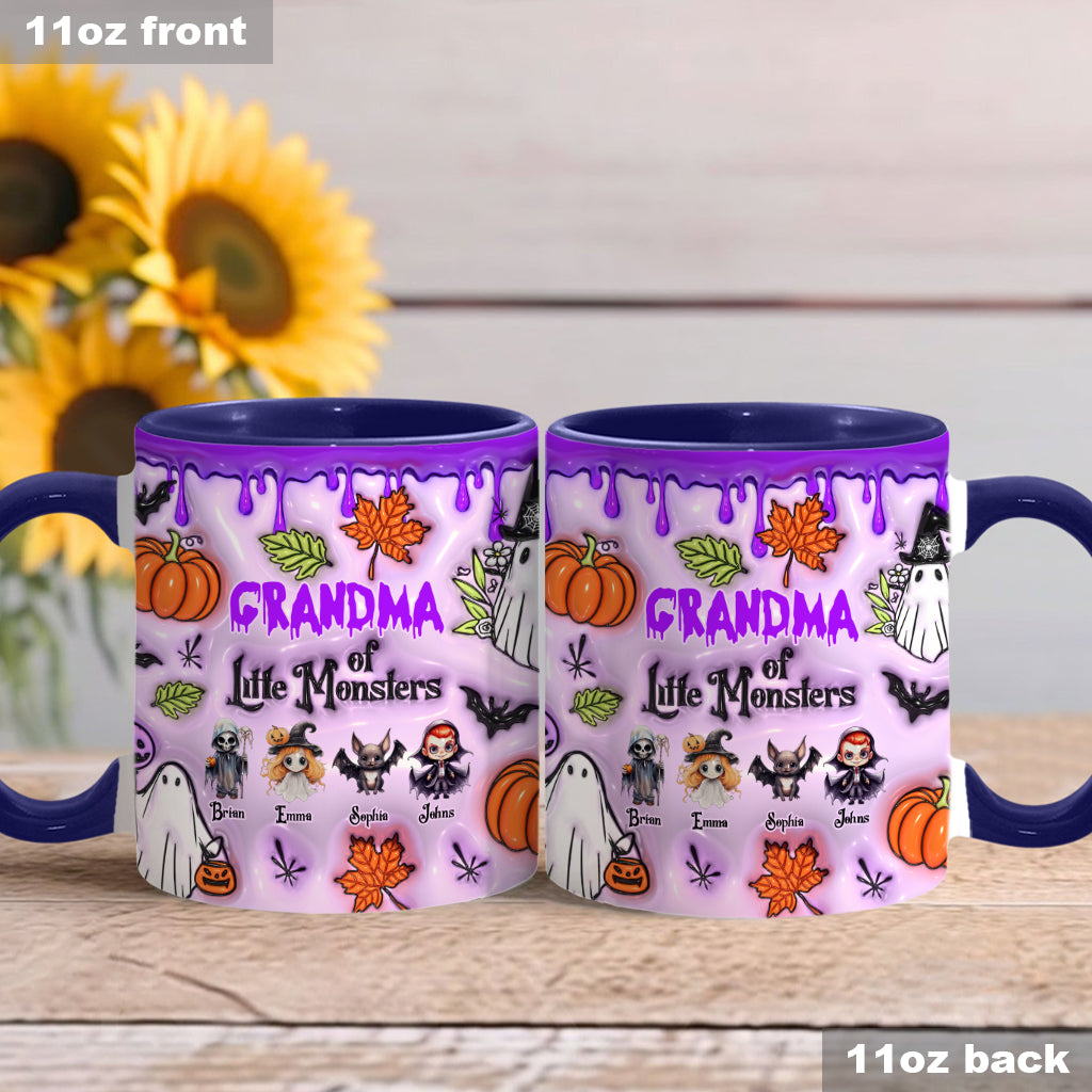 Grandma Of Little Monsters Any Title - Personalized Grandma Accent Mug