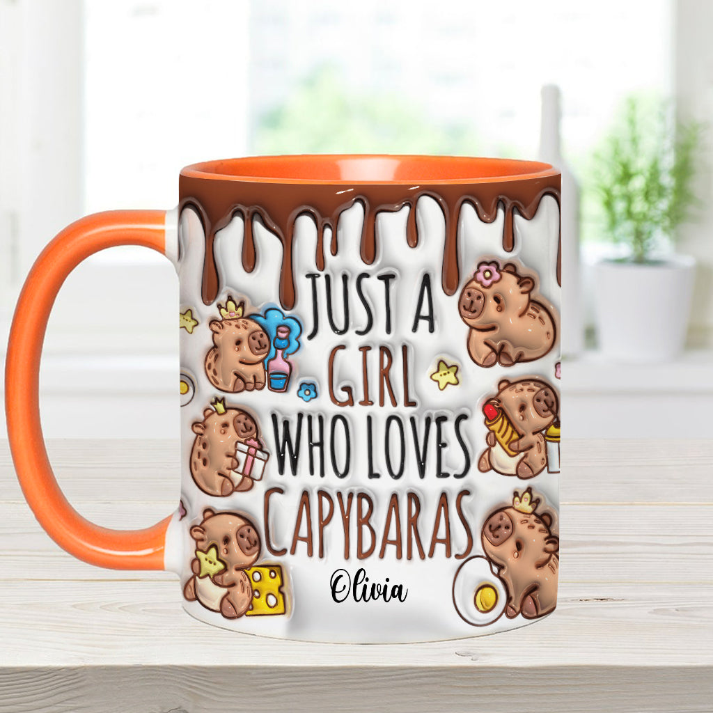 Just A Girl Who Loves Capybaras - Personalized Accent Mug