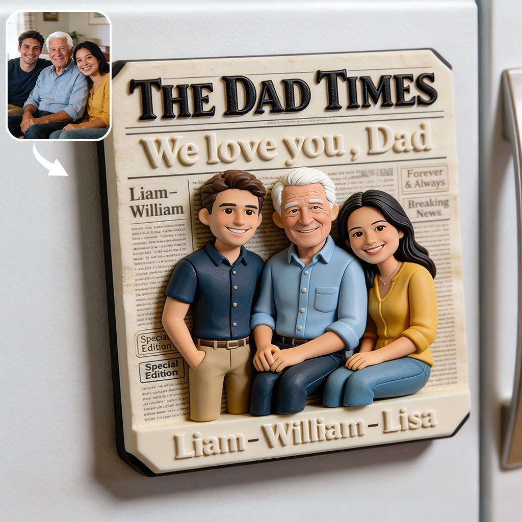 Father's Day Gifts, The Dad Times - Personalized Father Magnet