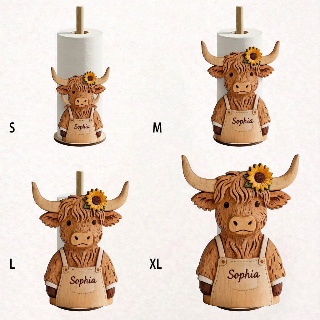 Just A Girl Who Loves Highland Cow - Personalized Highland Cow Paper Towel Stand