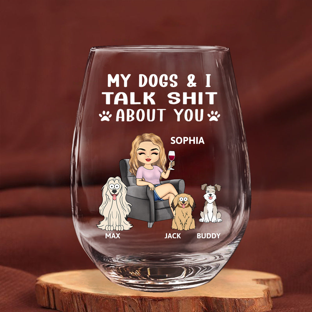 Personalized Wine Glass for Dog Lovers – Fun Gift for Her and Her Dog with Custom Design