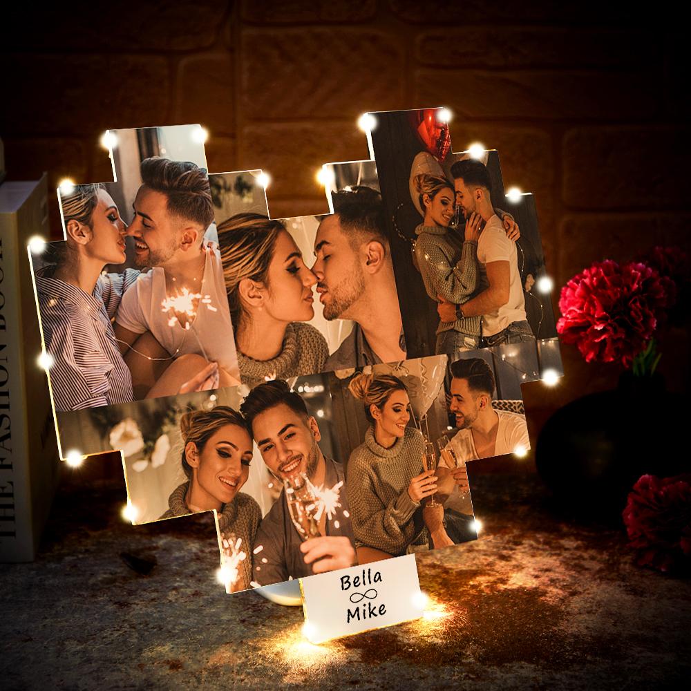 Custom Heart Photo Lamp - Personalized Couple Lamp