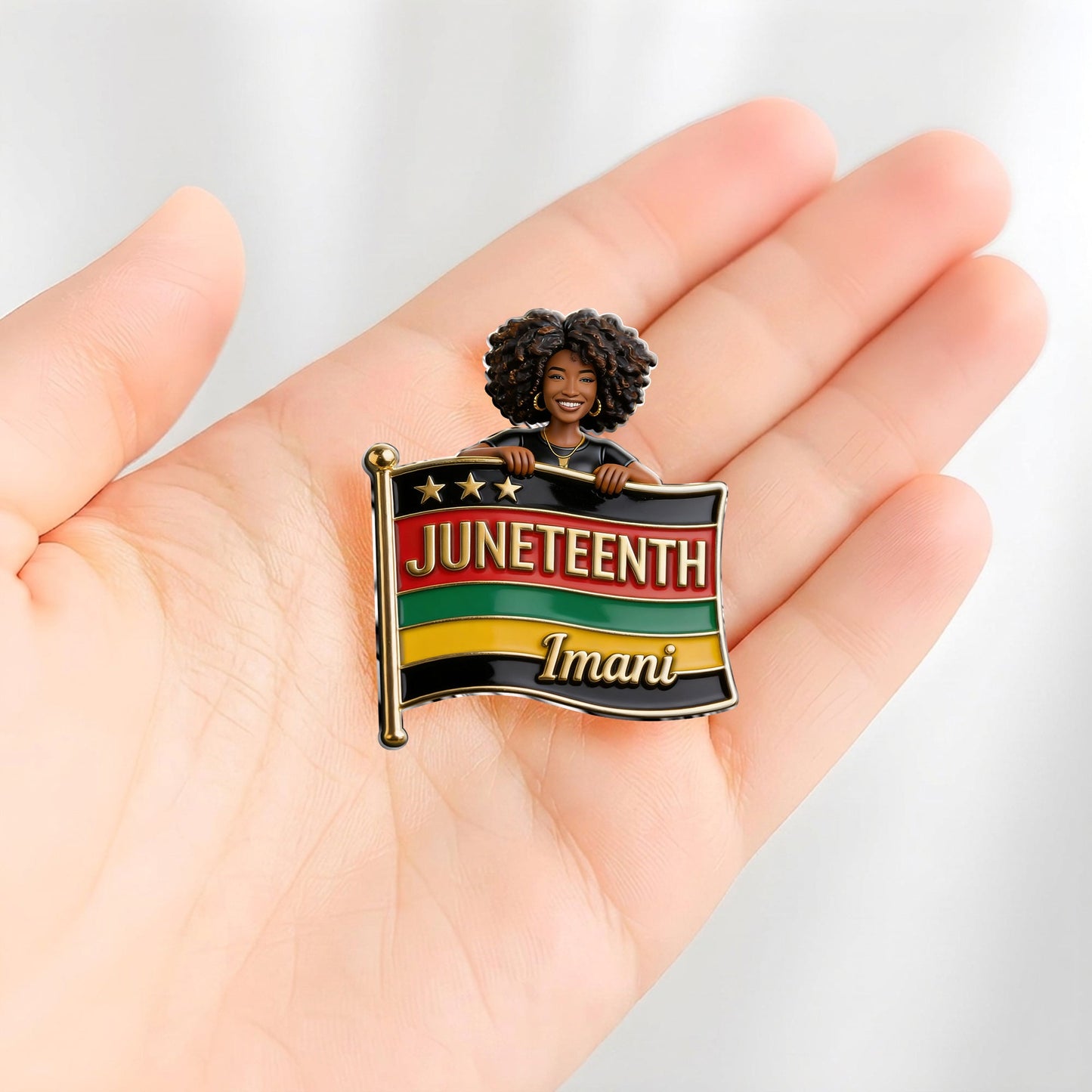 Celebrating Freedom 1865 - Personalized Juneteenth 3D Embossed Enamel Pin