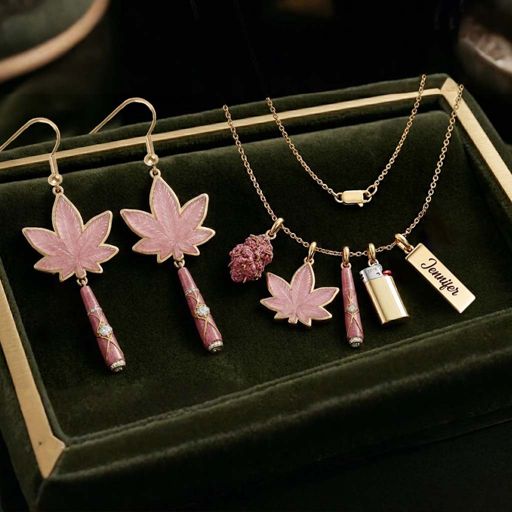 Feeling Dope - Personalized Weed Earrings & Pendants Necklace