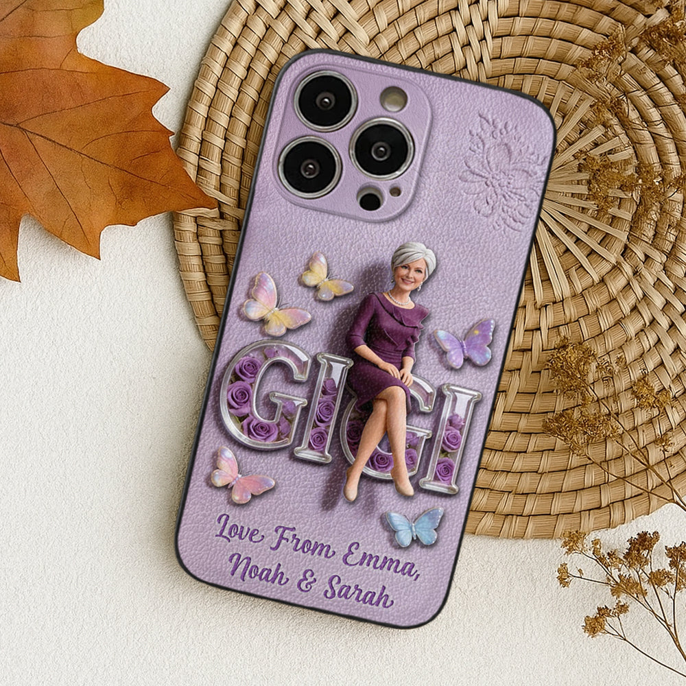 Custom Any Photo - Personalized Mother 3D Embossed Leather Phone Case