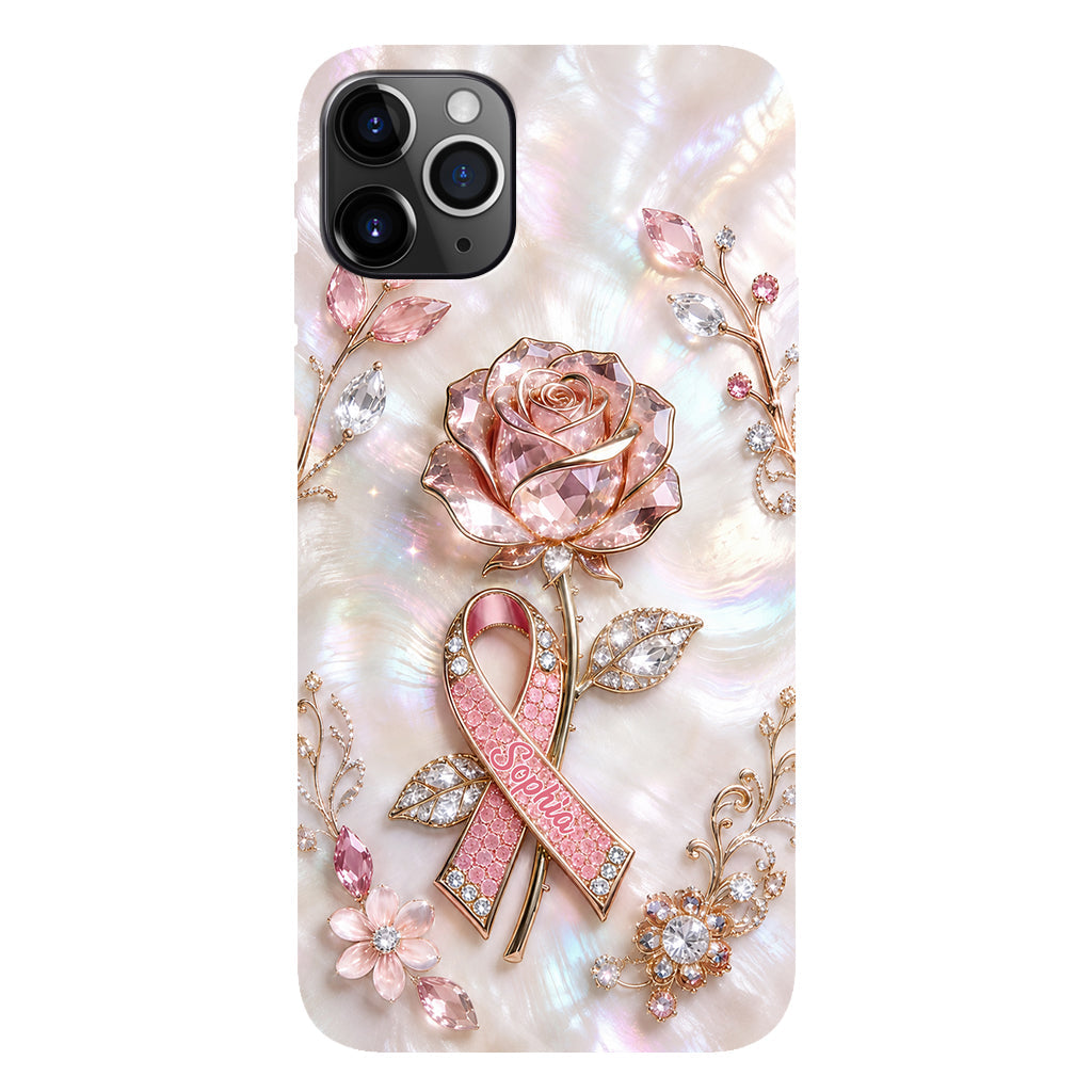 Faith Hope Love - Personalized Breast Cancer Awareness Full Print Phone Case & Phone Grip