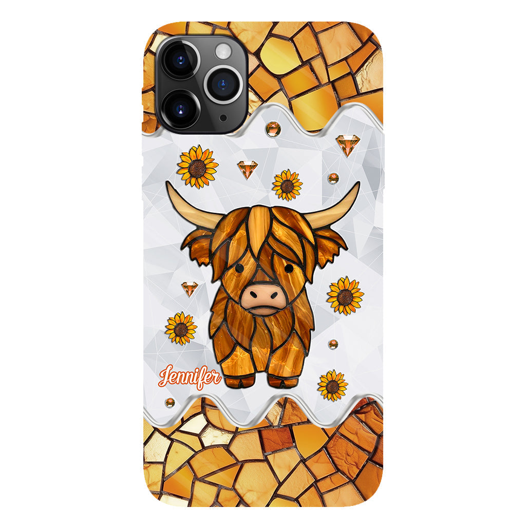 Adorable Highland Cow - Personalized Highland Cow Full Print Phone Case