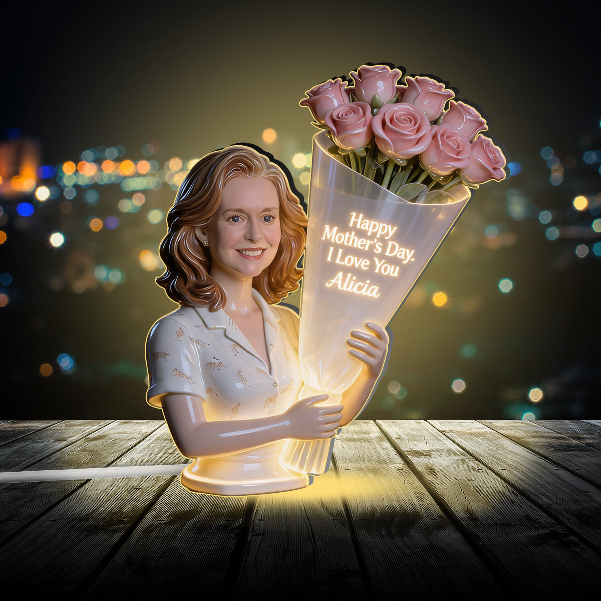 Happy Mother's Day - Personalized Mother Acrylic LED Night Light