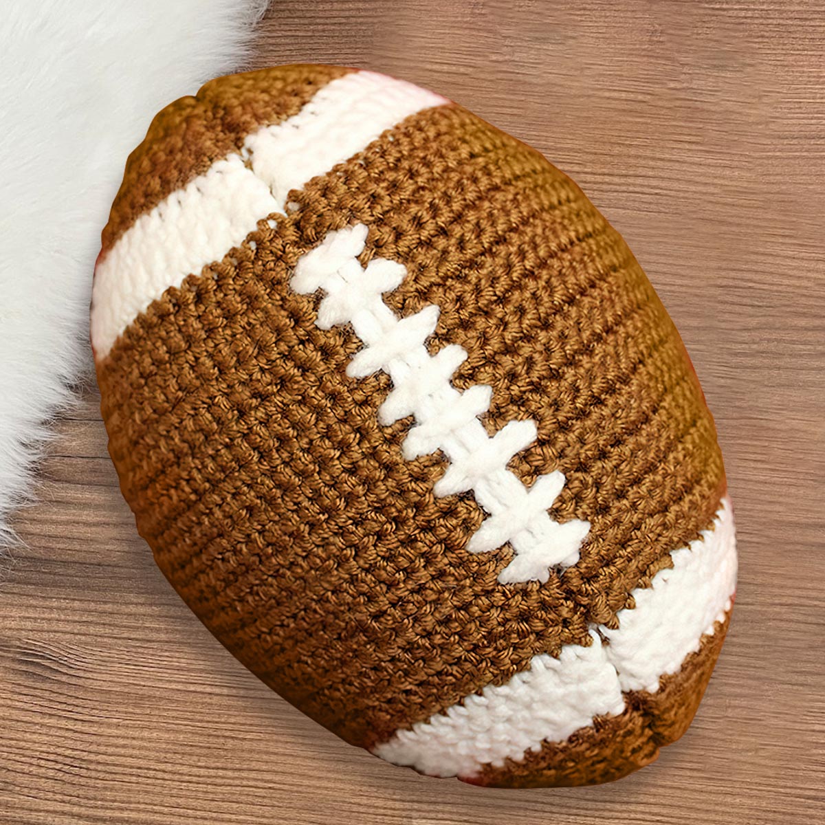 Knitted American Football Ball - Football Hand Knitted Doll