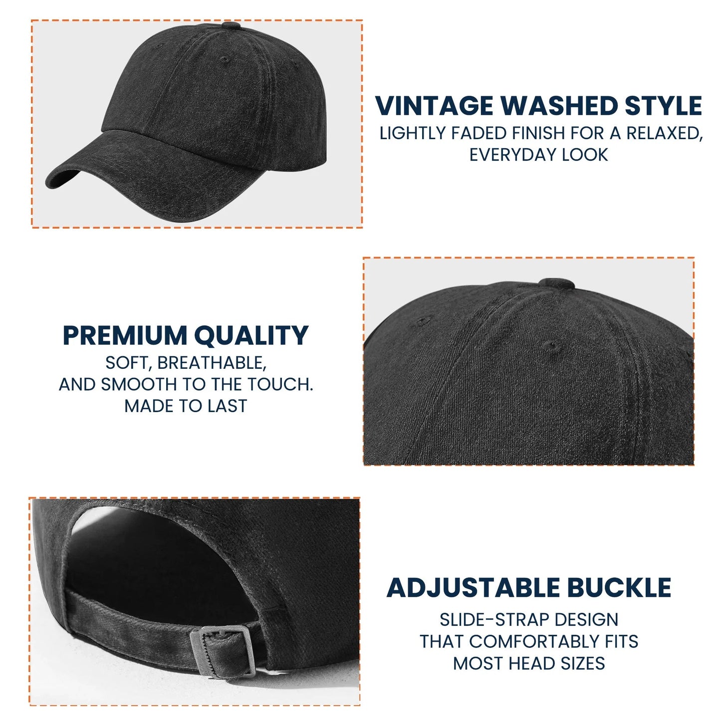 Personalized Washed Denim Baseball Cap with Distressed USA Flag Grandpa Design, Unique Father's Day Gift