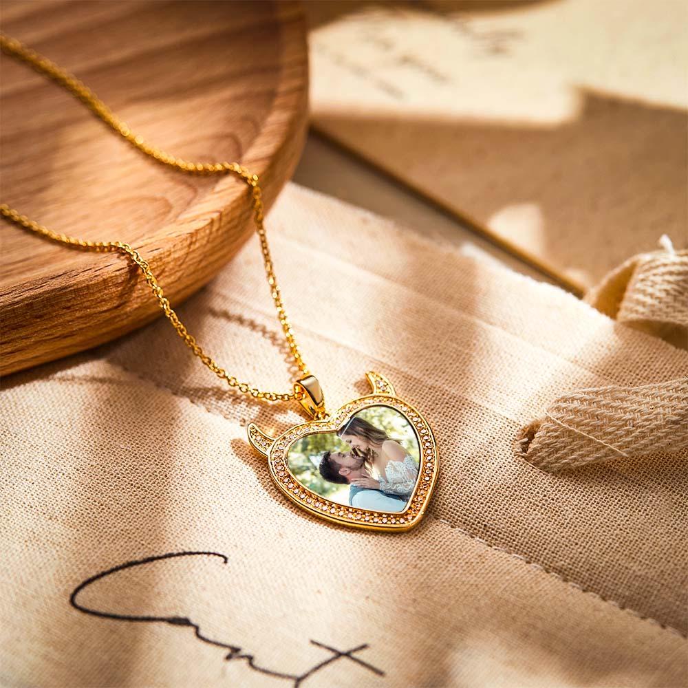 Cute Little Demon - Personalized Cute Demon Engraved Necklace