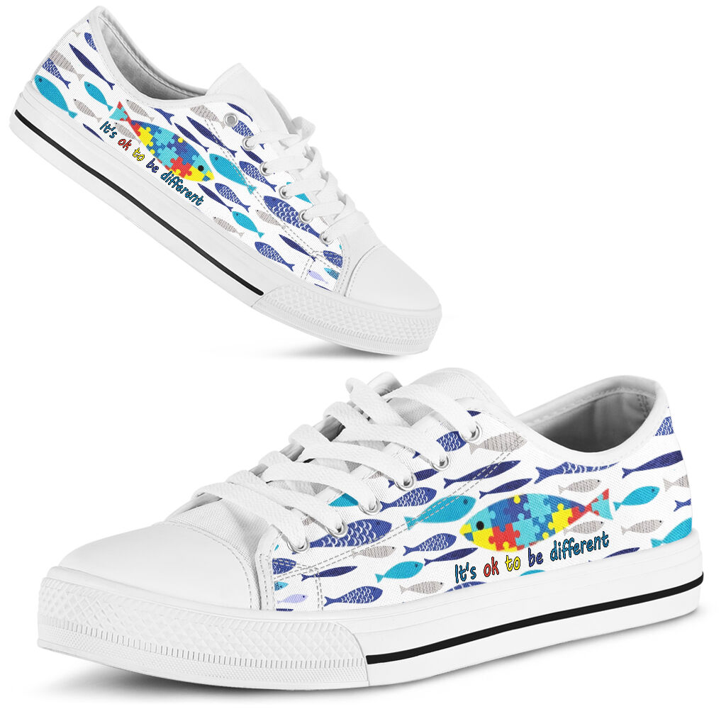 It's Ok To Be Different Autism Awareness Low Top Shoes 0622