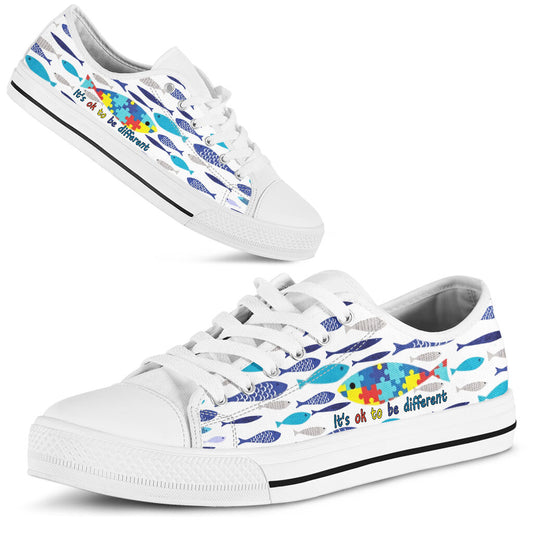 It's Ok To Be Different Autism Awareness Low Top Shoes 0622