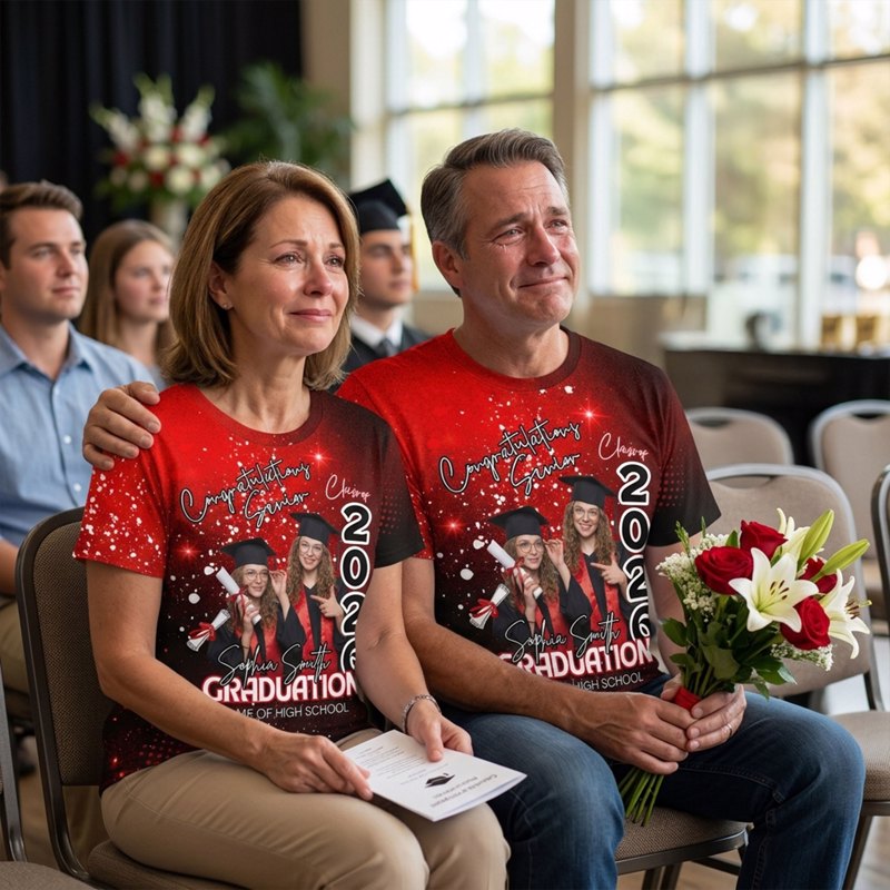 Personalized Graduation Photo Classic Tee for Seniors - Custom Congrats Design, Unique Gift for the Grad