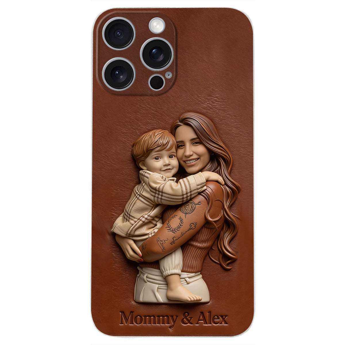 Custom Any Photo Gift For Mom, Grandma - Personalized Mother Leather Phone Case