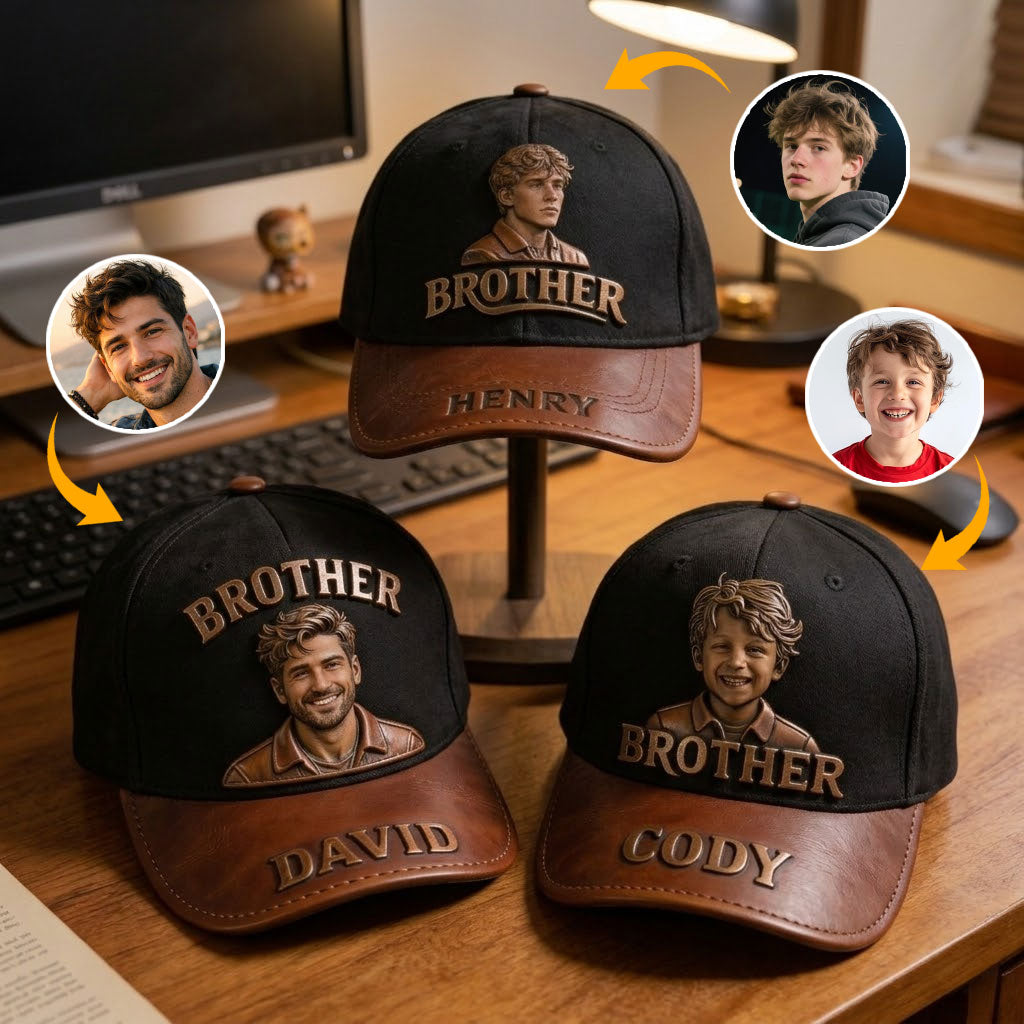 Custom Any Photo Congrat On Being My Brother - Personalized Sibling Classic Cap