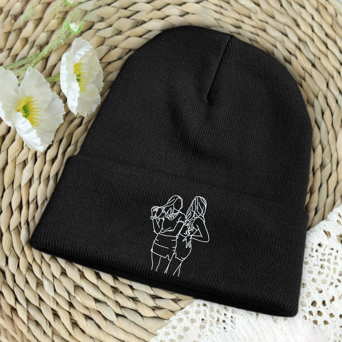Custom Photo - Personalized Daughter Embroidered Beanie