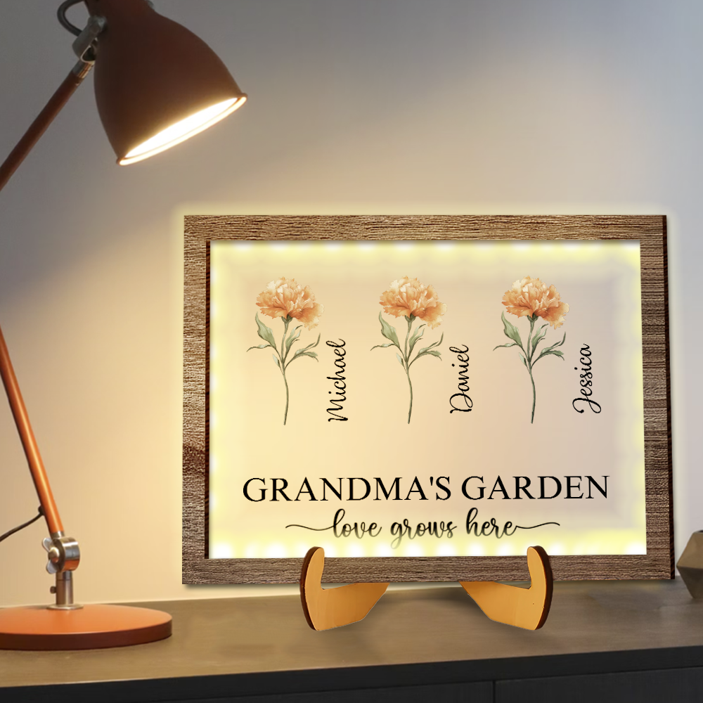 Personalized 2-Layer Wooden LED Plaque – A Heartfelt Gift for Grandma with Custom Design – A Special Gift to Celebrate Love