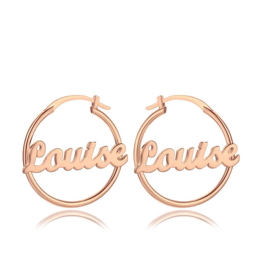 Any Text - Personalized Name Hoop Earrings