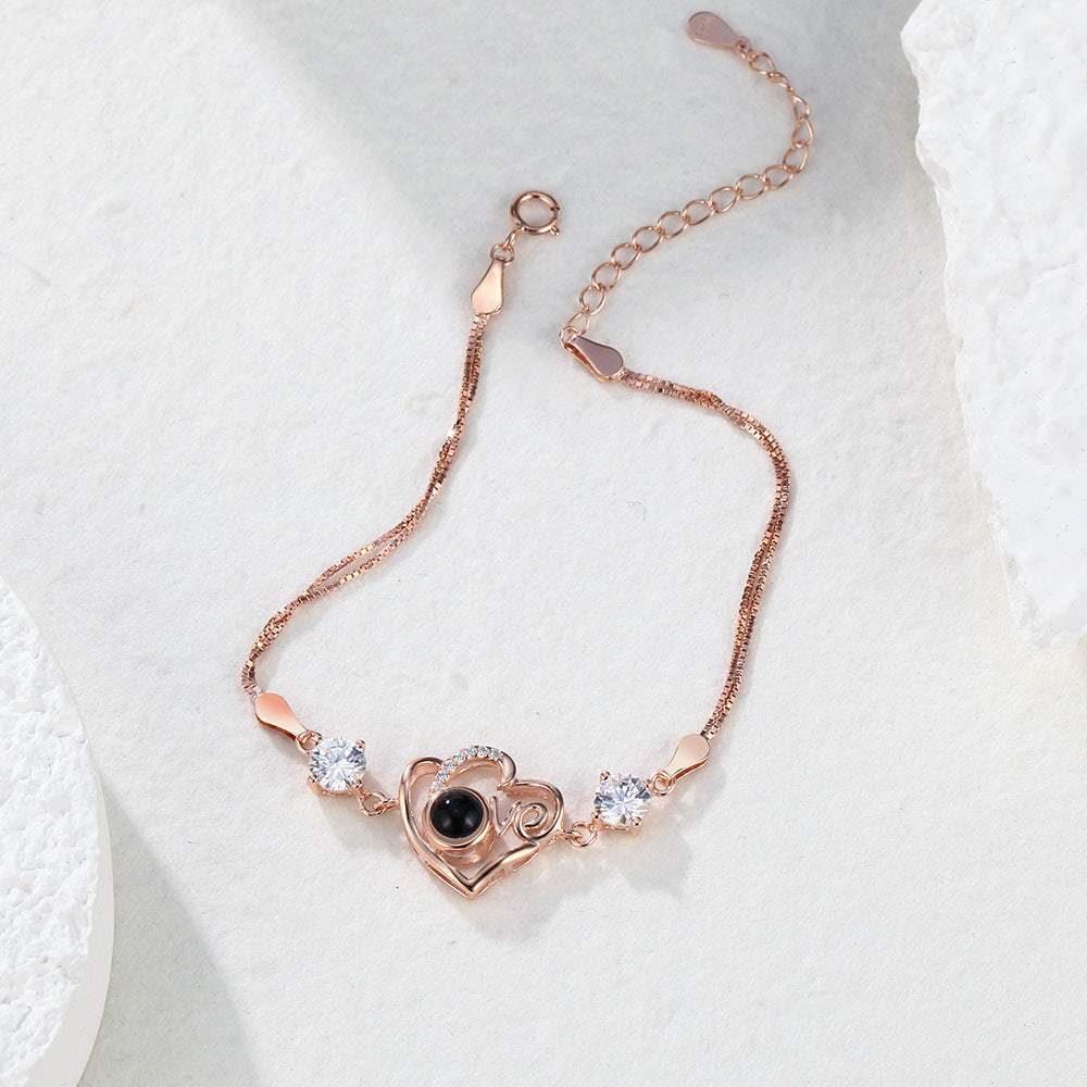 Personalized Heart-shaped Love Projection Charm