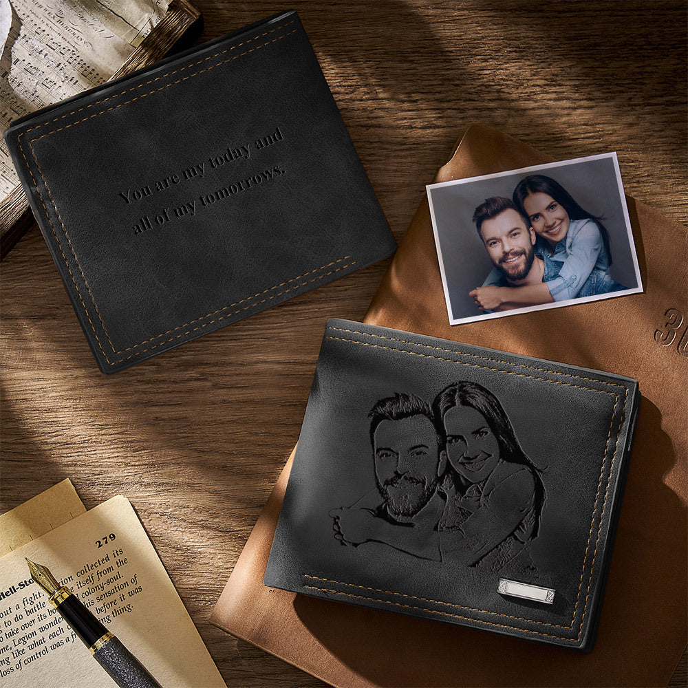 Any Photo - Personalized Engraved Photo Wallet Short Style