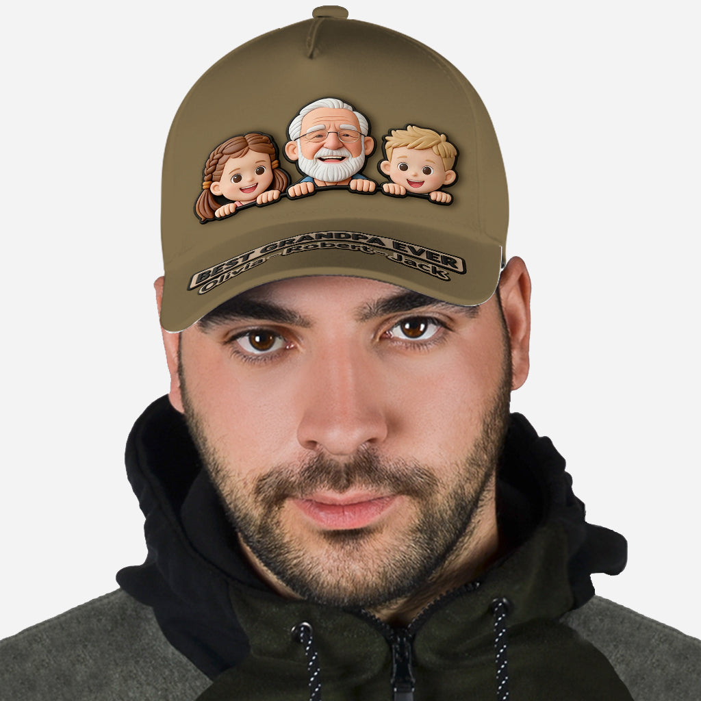 Dad Grandpa Gift Custom From Photo - Personalized Father Classic Cap