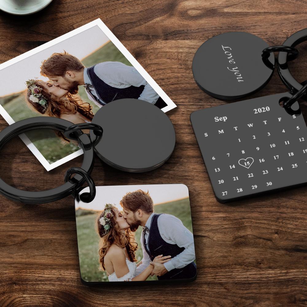 Custom Photo Calendar For Family, Couple, Besties Photo Calendar Keychain - gift for anyone, dog lover, cat lover, who lost a loved one - Personalized Keychain
