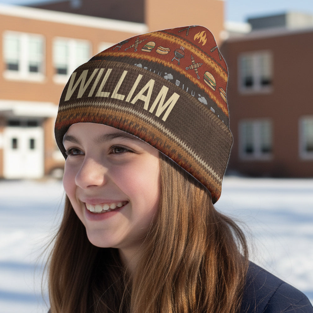 Funny Grillmaster - Personalized Backyard Beanie Hat