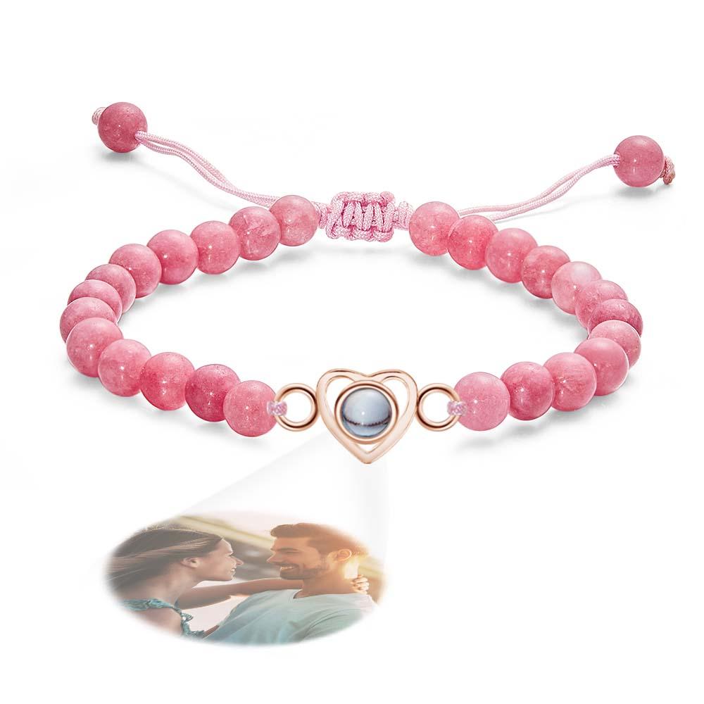I Love You - Personalized Couple Photo Projection Beads Heart-Shaped Bracelet