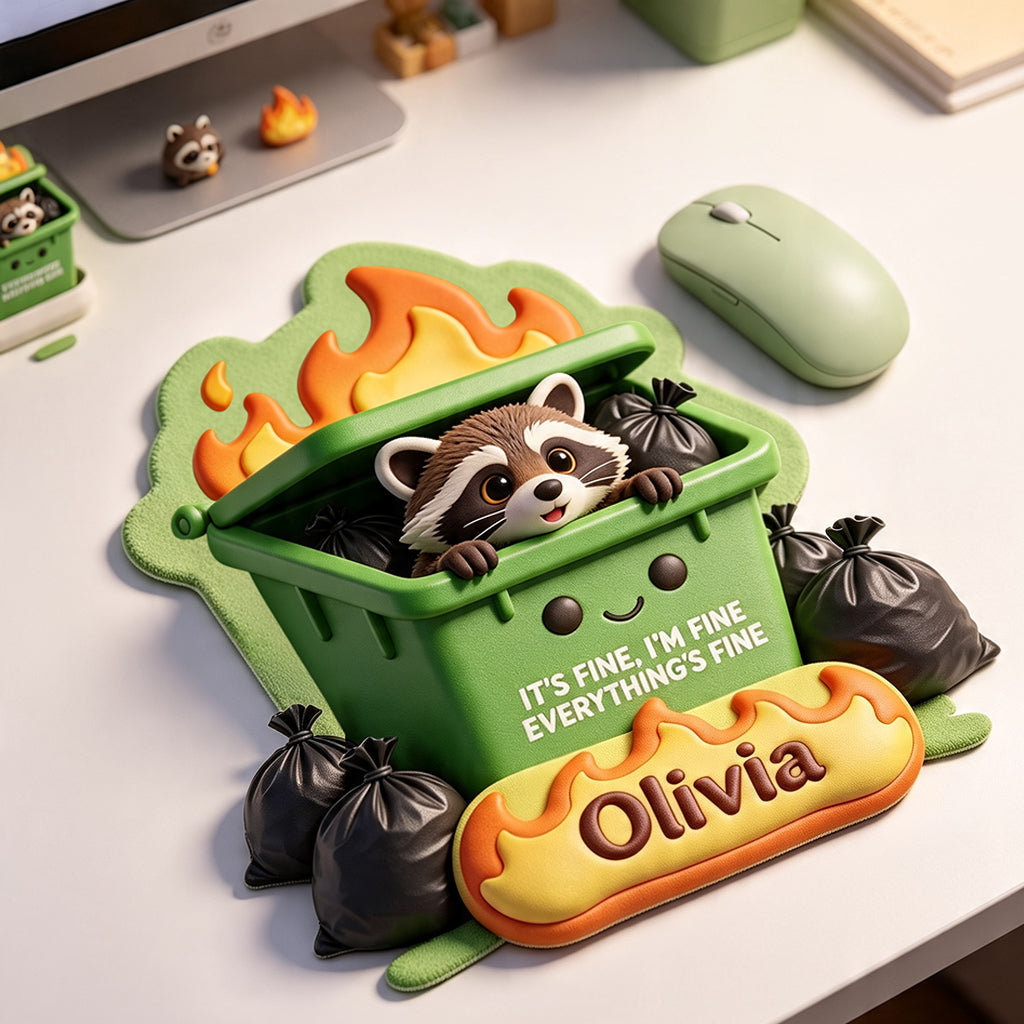 Dumpster Fire - Personalized Colleague Mouse Pad Custom Shape