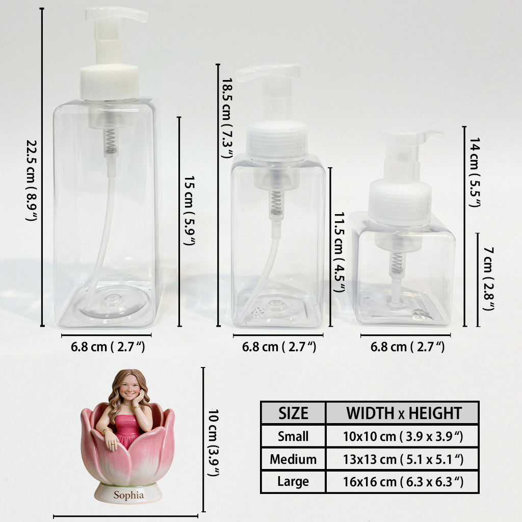 Custom Any Photo Favorite Flower - Personalized Flower Lover Soap Dispenser