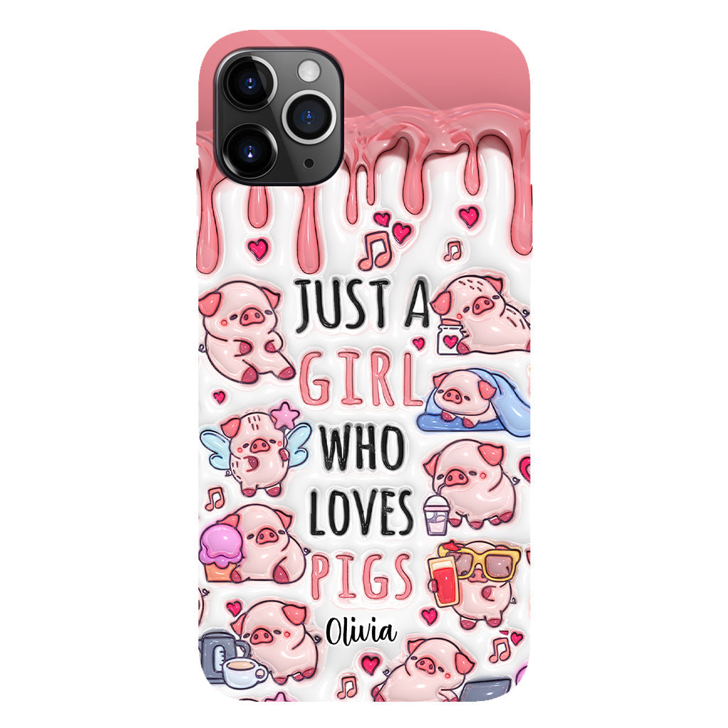 Just A Girl Who Loves Pigs - Personalized Pig Lover Full Print Phone Case