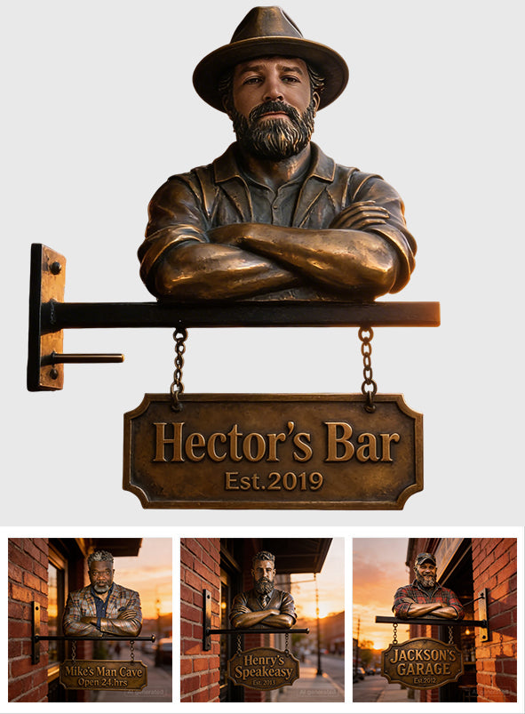 Every Man’s Signature Sign - Personalized Father Wooden Wall Mount Sign