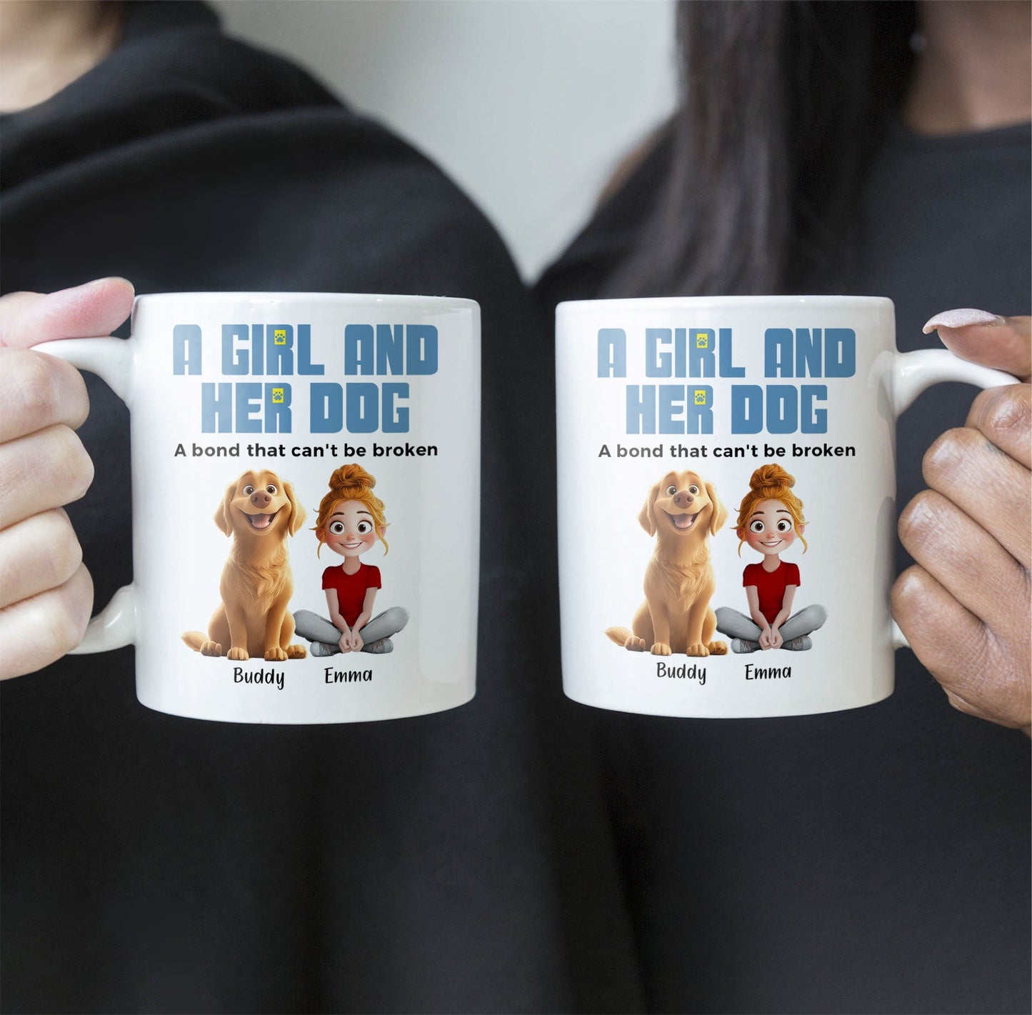 A Girl and Her Dogs" Personalized Mug, Special Gift for Pet Lovers, Perfect Dog Companion Bond Cup